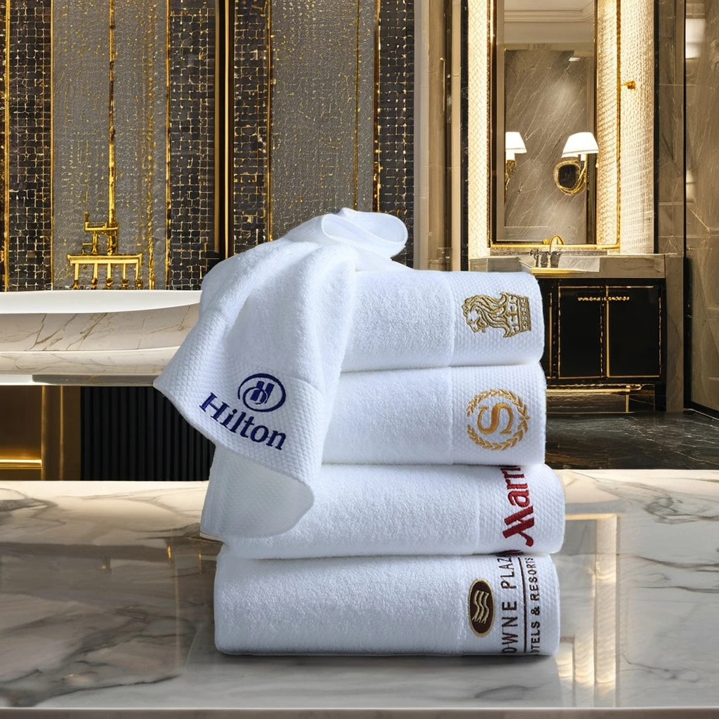 Juegos de Toallas de Baño de Algodón Suave Altamente Absorbentes, Toallas de Baño Personalizadas con Bordado para Hoteles