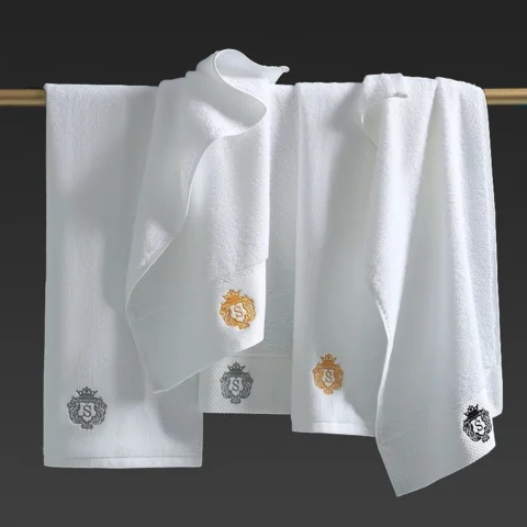 Juegos de Toallas de Baño de Algodón Suave Altamente Absorbentes, Toallas de Baño Personalizadas con Bordado para Hoteles