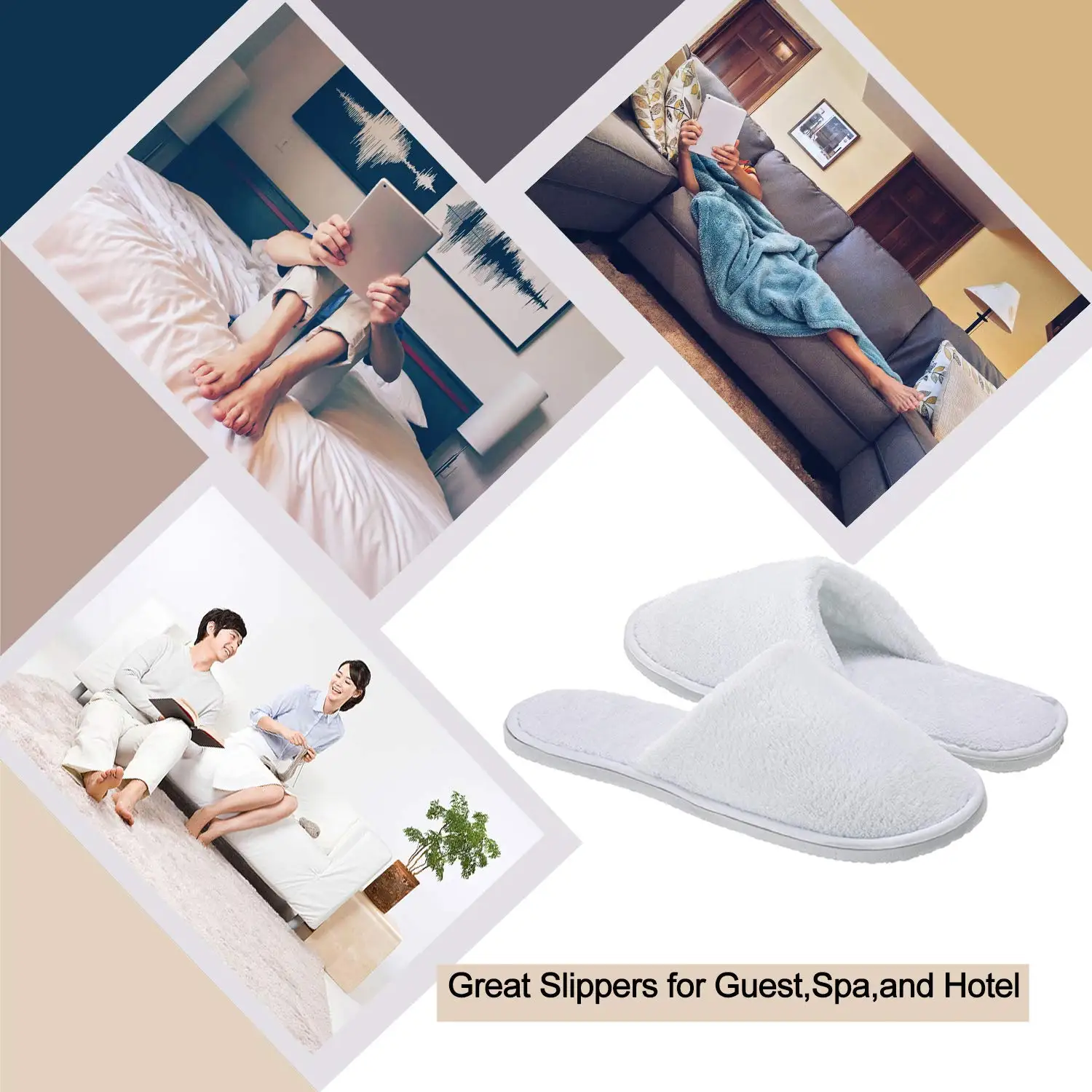 Personalized Premium Anti-slip Hotel Slippers Comfortable Soft Disposable Spa Guest Shoes For Luxury Hospitality