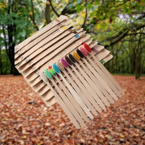 Eco-friendly Natural Bamboo Toothbrush Soft Charcoal Bristle Reusable Disposable Nylon Toothbrush For Home Use