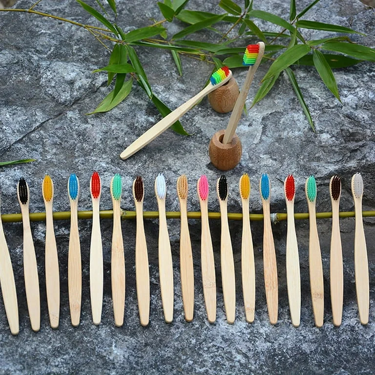 Eco-friendly Natural Bamboo Toothbrush Soft Charcoal Bristle Reusable Disposable Nylon Toothbrush For Home Use