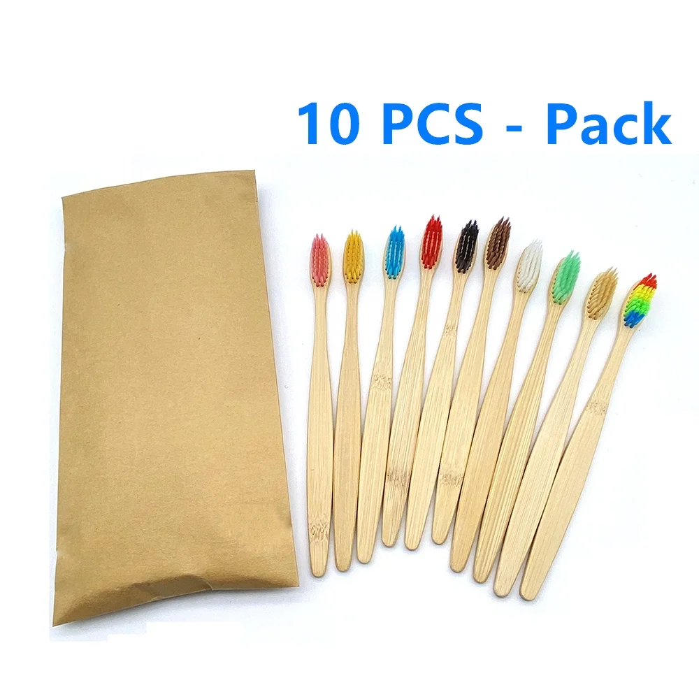 Eco-friendly Natural Bamboo Toothbrush Soft Charcoal Bristle Reusable Disposable Nylon Toothbrush For Home Use