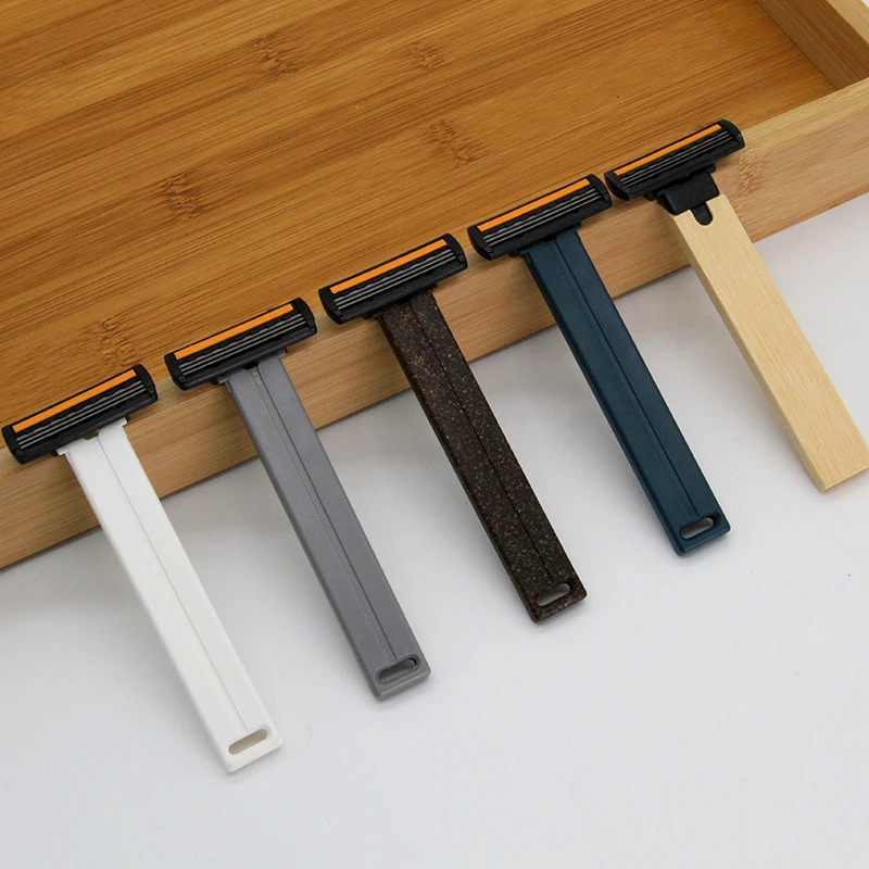 Maquinilla de afeitar desechable de seguridad de triple hoja para hombre Care, paquete de cuchillas desechables con logotipo