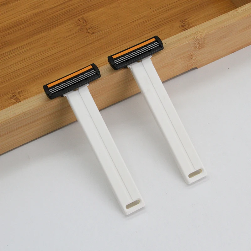 Maquinilla de afeitar ecológica para hotel, de doble hoja, desechable y reciclable, con mango de bambú biodegradable