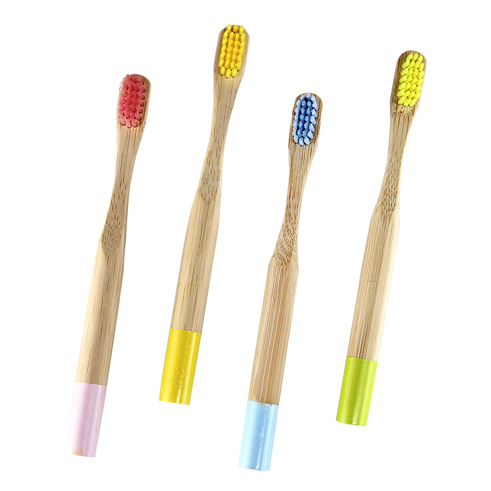 100% Natural Biodegradable Bamboo Toothbrush For Kids Environmentally Friendly Disposable For Home Use With Charcoal Bristles