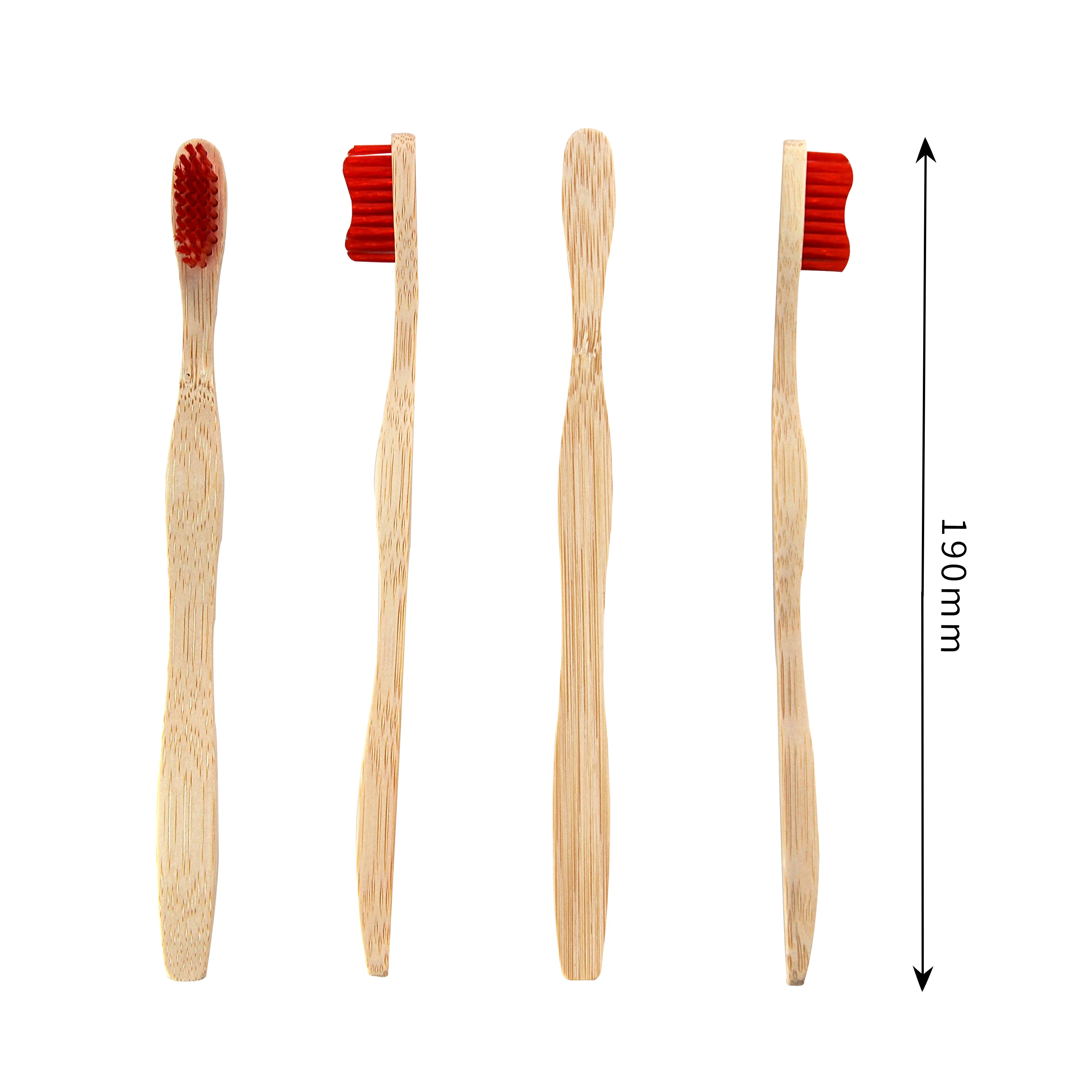 Custom Bamboo Wooden Toothbrush For Adults 100% Biodegradable Soft Charcoal Bristles Disposable For Home Use