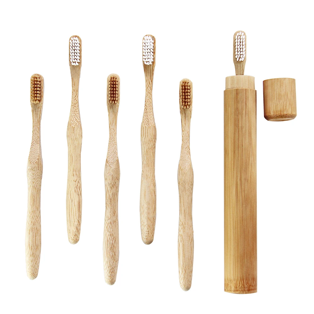 Best Selling 100% Environmental Disposable Adult Toothbrush 14.5-18.5 Cm Soft Nylon Bristles Carbon Natural Bamboo Charcoal