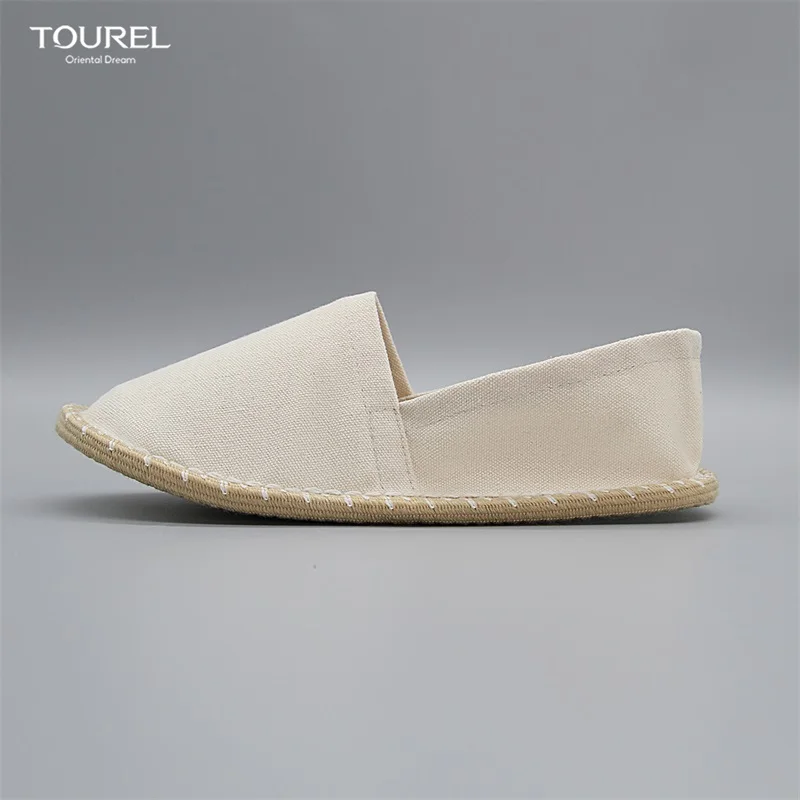 Eco-friendly Disposable Spa Shoes Linen Travel Shoes Green Hotel Slippers For Adults