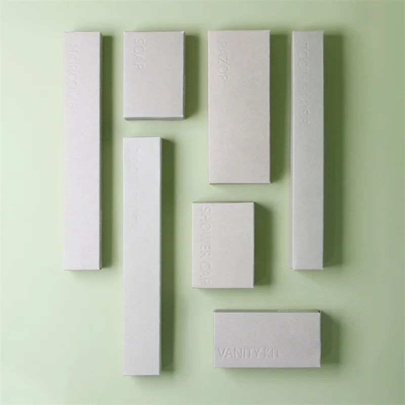 Fournitures H&ocirc;teli&egrave;res Articles de Toilette &Eacute;cologiques Kit Dentaire de Voyage Articles de Toilette Secs pour H&ocirc;tel en Papier Kraft