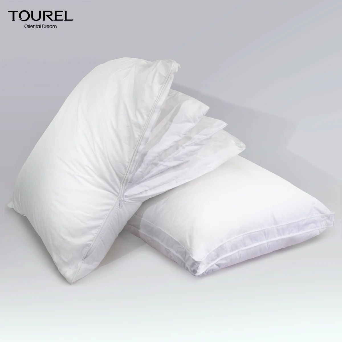 Customized Logo Modern Neck Support 5-star Hotel Comfortable Height Adjustable Detachable Pillow Core With 100% Cotton Cover