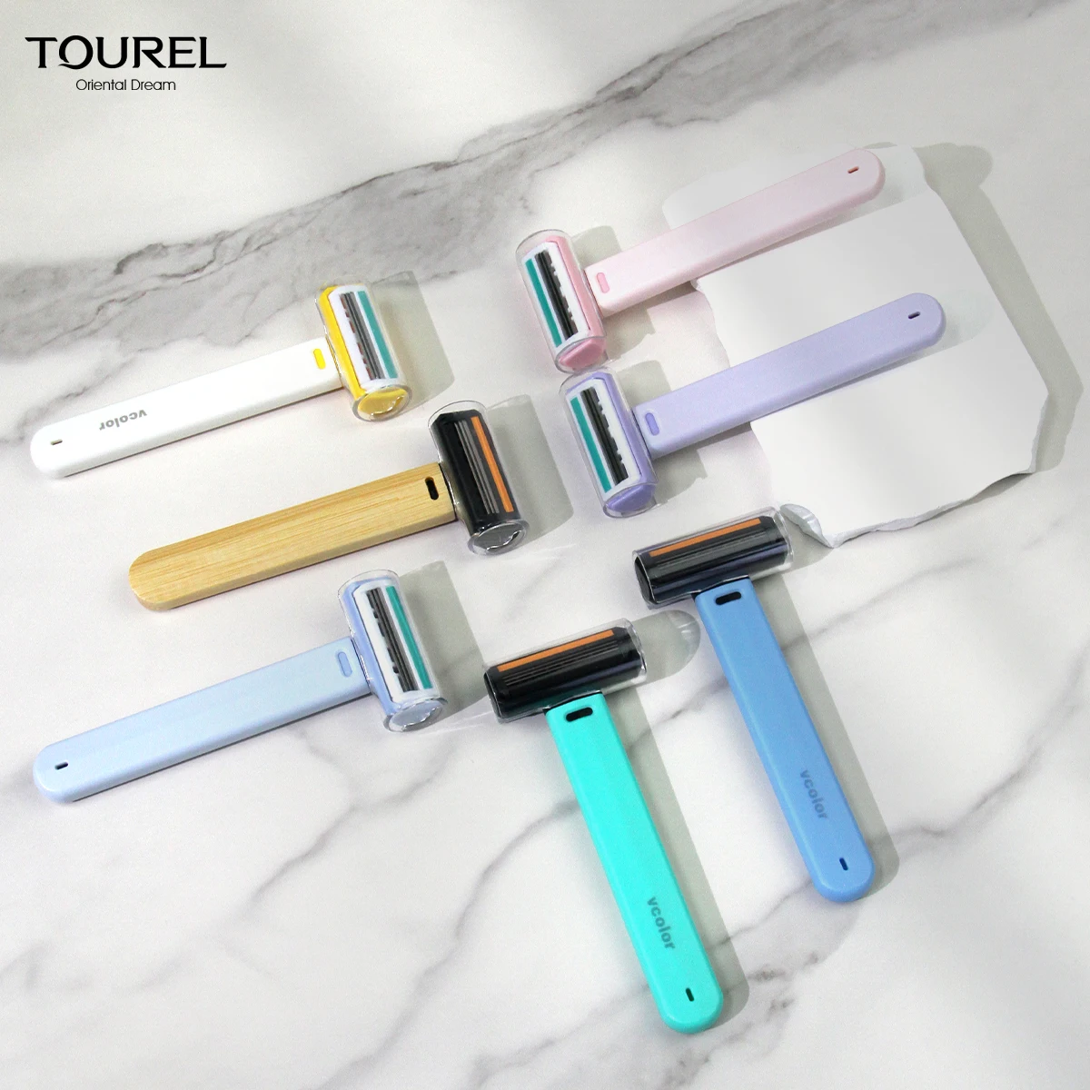 Wholesale Factory Price Luxury Hotel Disposable Stainless Steel Blades Bamboo Handle Razor Customizable Oem Logo Men Shaving Kit