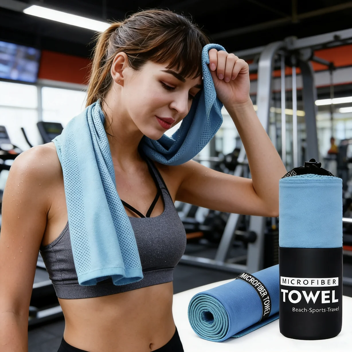 Ultra Absorbent Fast Drying Microfiber Towel Lightweight Compact Sweat Towel Ideal For Gym Travel Camping Outdoor Sports