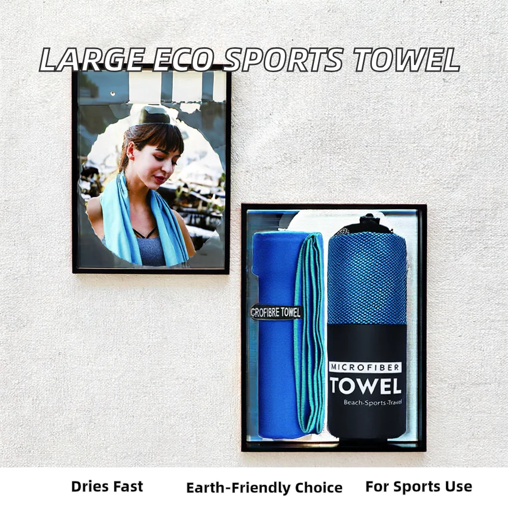 Microfiber Woven Quick Dry Absorbent Lightweight Compact Sweat Wicking Towel For Sports Travel Camping Gym