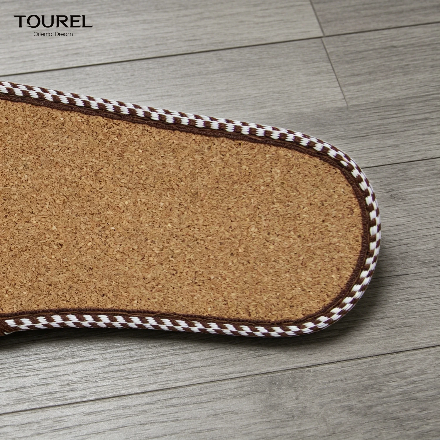 Premium Herringbone Double Twill Fabric Hotel Slippers Soft Linen Coral Fleece Warm Guest Slippers