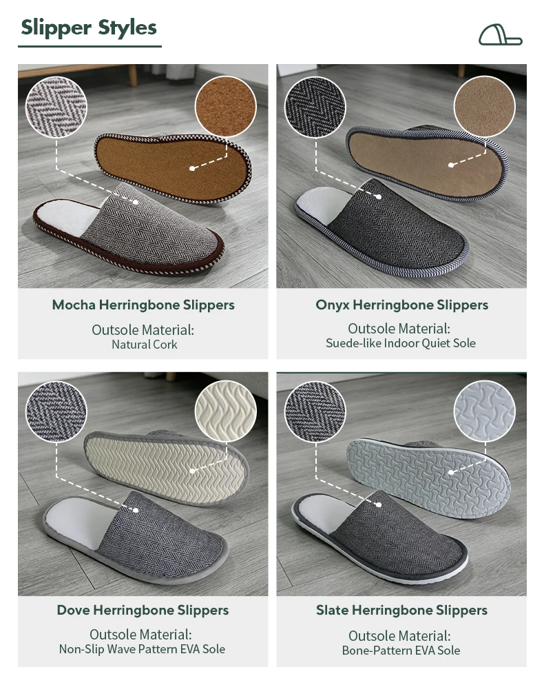 High-end Simple Design Soft Twill Slippers Fluffy Coral Fleece Inner Upper Slippers For Hotel Spa Airlines