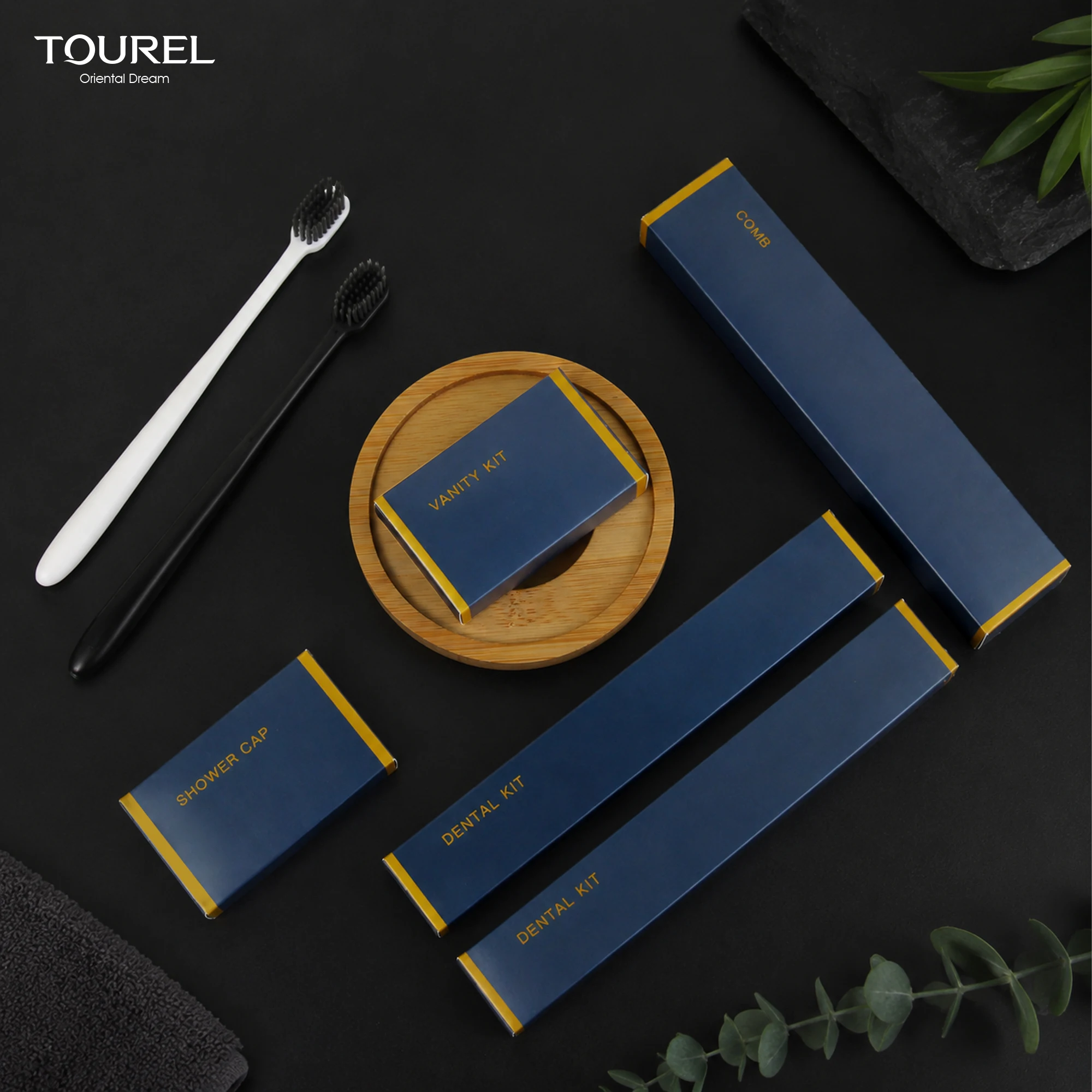 Kit de artículos de baño desechables para hotel con logotipo personalizado Star, con champú, jabón, cepillo de dientes y gel de ducha para suministros de habitaciones de huéspedes de viaje