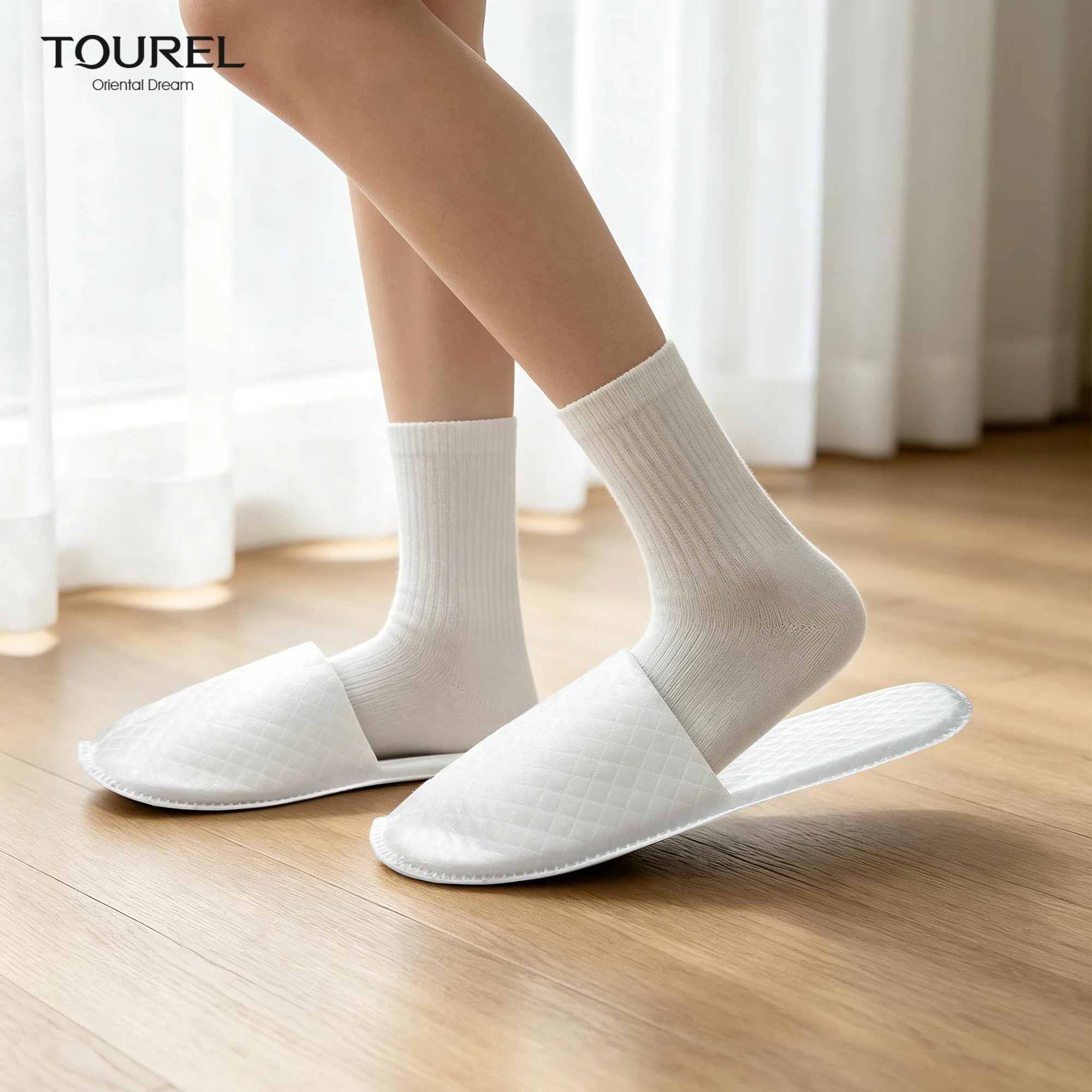 Oem Odm Wholesale Unisex Closed Toe Non Woven Disposable Slippers For Resort Spa Hospital Home