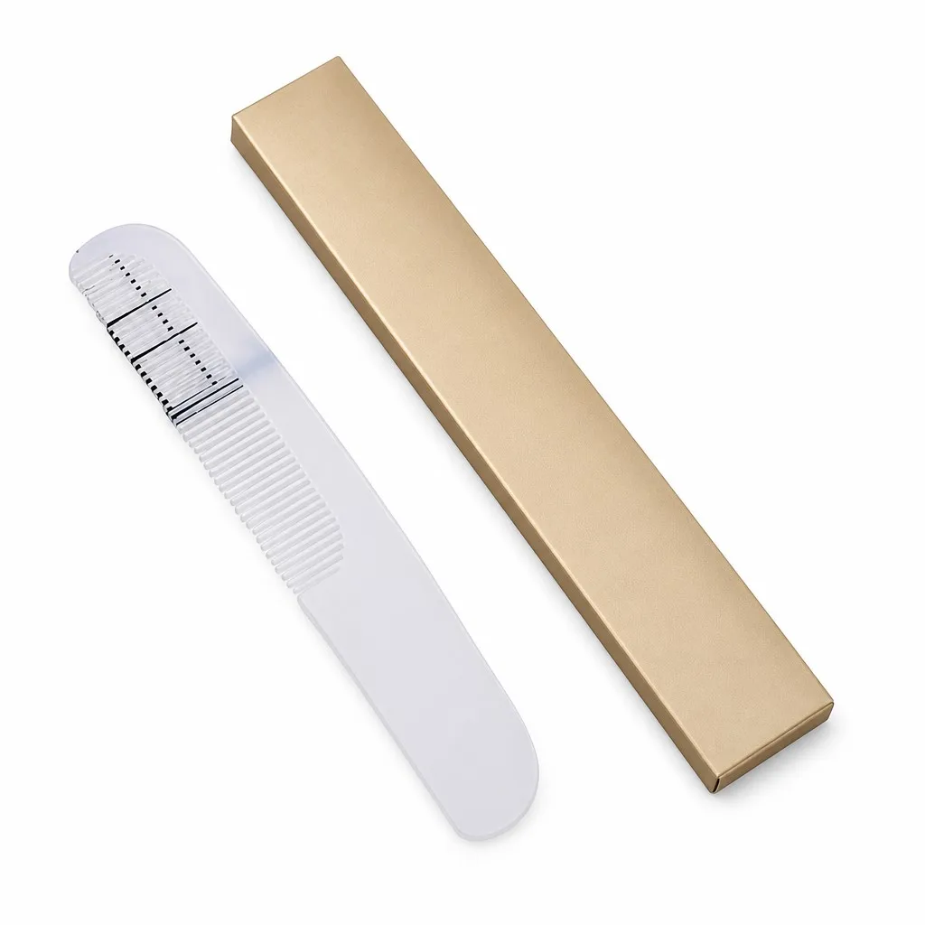 Peine de pl&aacute;stico desechable port&aacute;til peque&ntilde;o para cabello de hotel para mujeres, peine de cejas de dientes finos con escala de medici&oacute;n