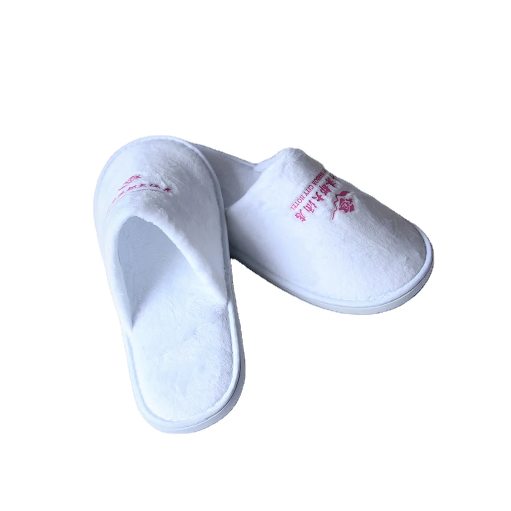 Wholesale Sleeper Personalized Logo Cotton Velour Hotel Slippers For Boutique Hotel And B&b Guest