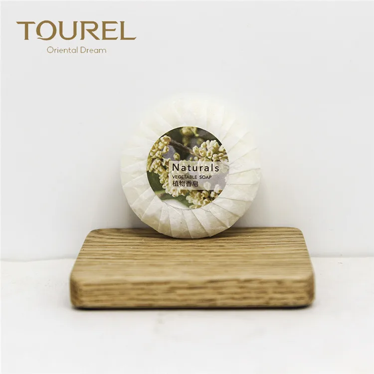 Suministros Tourel Jabón Redondo Pequeño para Hotel a Precio Económico con Envolturas Personales, Sin Fragancia, Ecológico y Certificado, Jabón Mini para Hotel