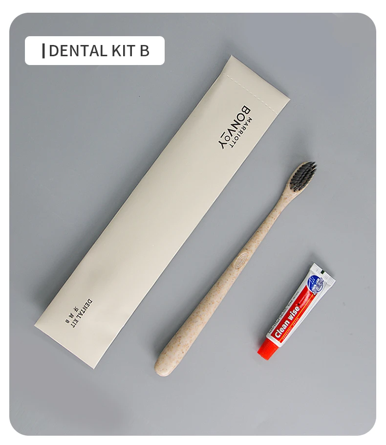 Oral Care Eco Friendly Luxury Dental Kit Dupont Soft Bristles Custom Logo Hotel Disposable Toothbrush Dental Kit