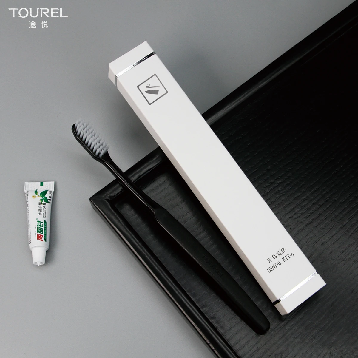 Oral Care Eco Friendly Luxury Dental Kit Dupont Soft Bristles Custom Logo Hotel Disposable Toothbrush Dental Kit