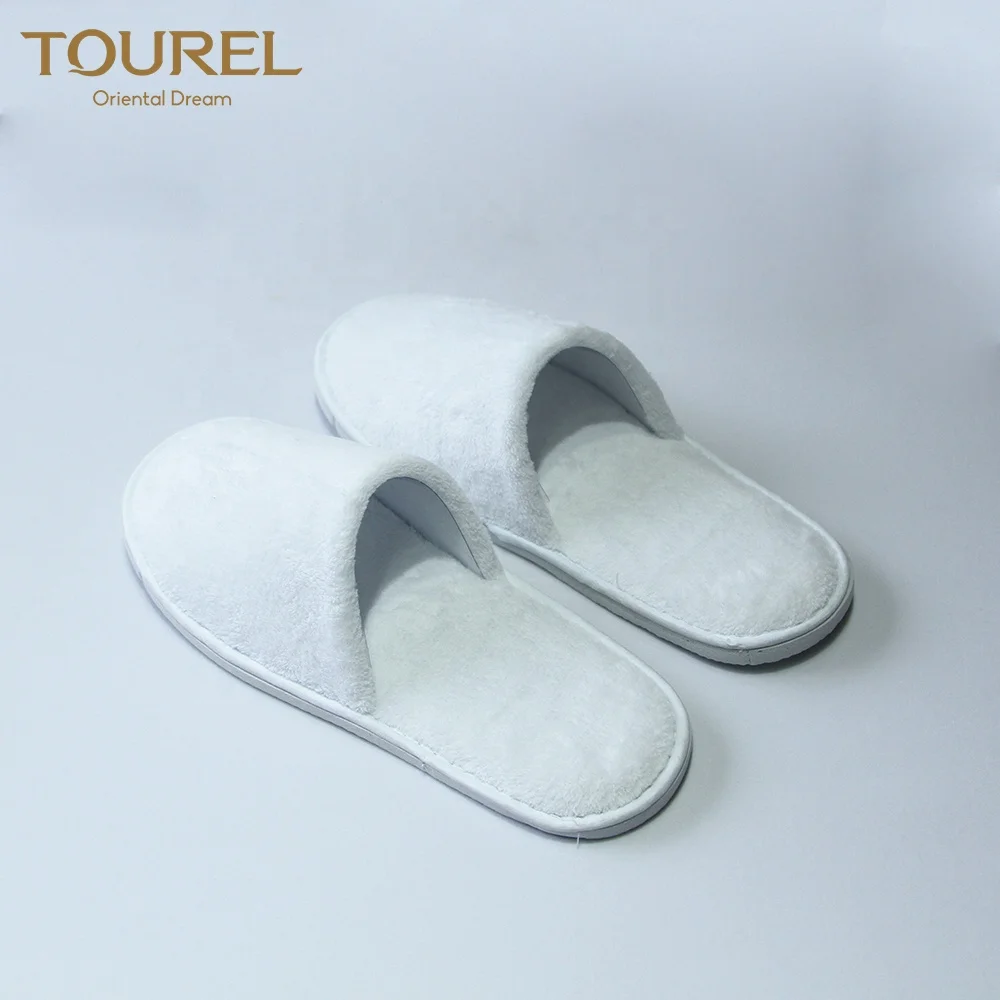 White 5mm Eva Sole Customized Logo Disposable Wedding Slipper For Guest
