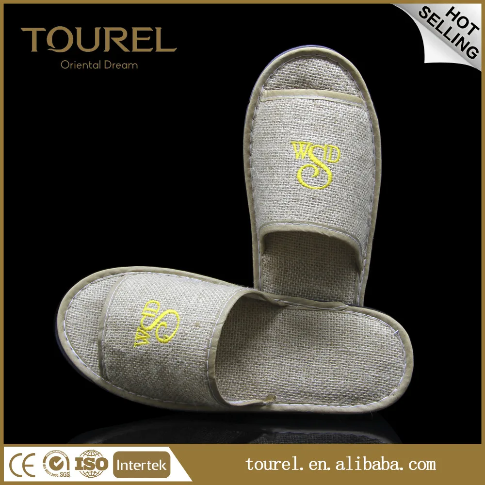 Chaussons de spa d'hôtel en bambou jetables en coton confortables pour femme, élégants