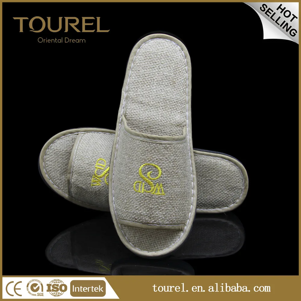 Chaussons de spa d'hôtel en bambou jetables en coton confortables pour femme, élégants