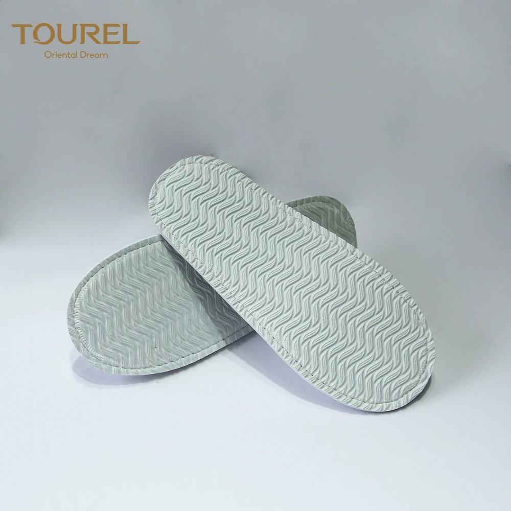 White Big Waffle Hotel Bathroom Men Spa Anti-slip Disposable Recyclable Portable Bath Rope Slippers