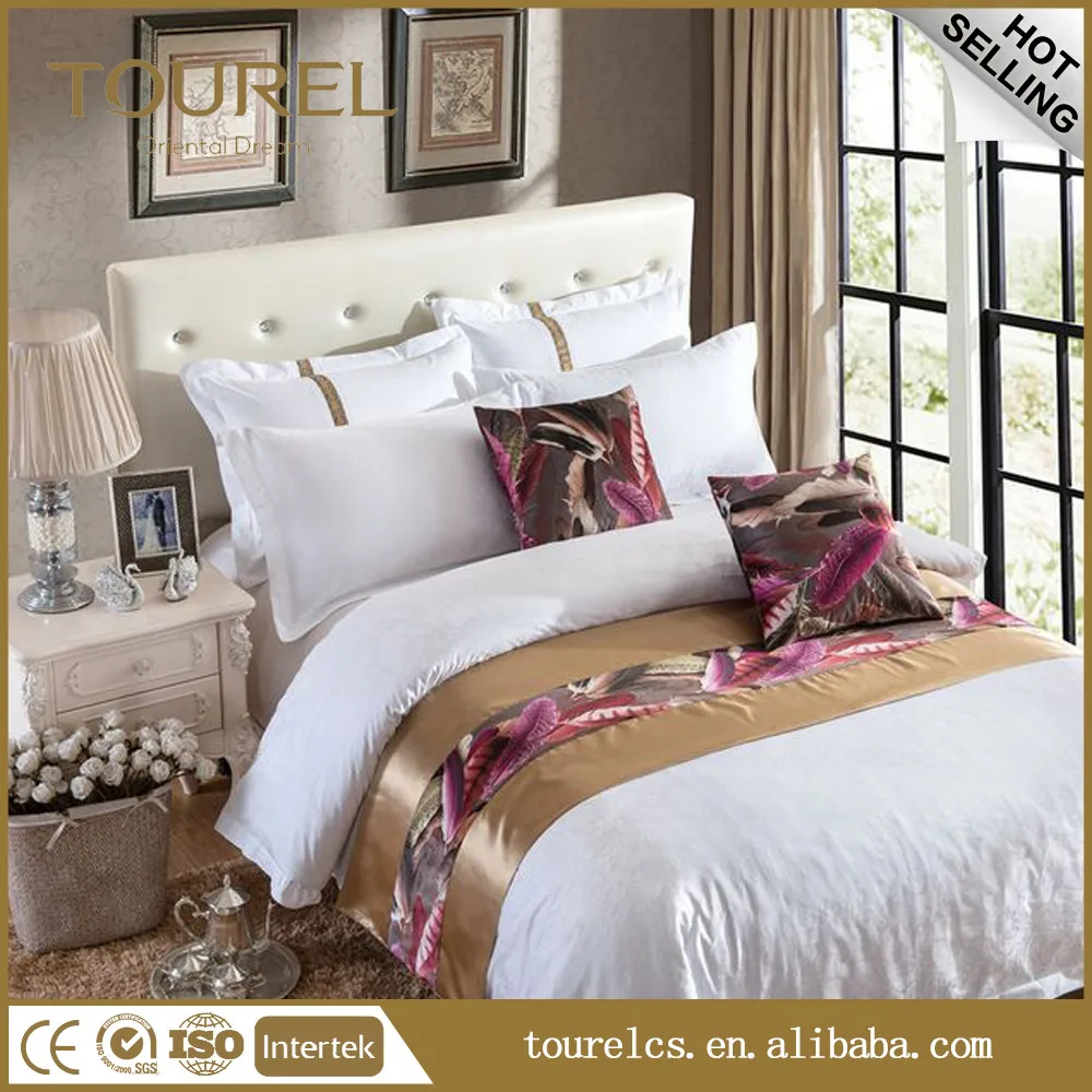 Circle Printed Bedding Set Luxury 60 Count Deep Pocket 4 Piece Bed Sheet Set Hotel Bedding 100% Cotton Duck Down Filling