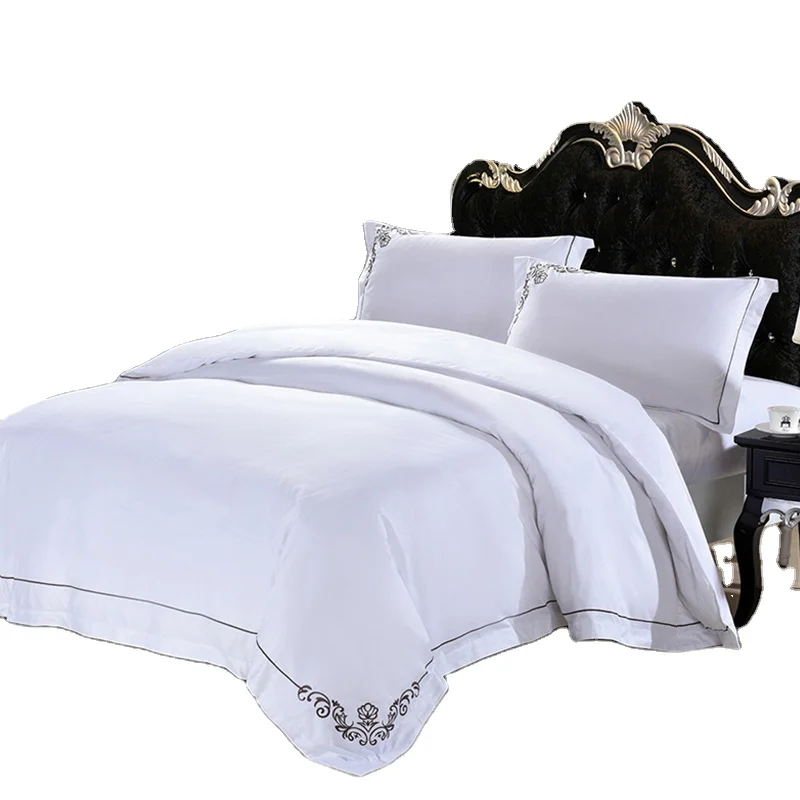Fabricante de China 250tc 100% Algod&oacute;n 3cm S&aacute;bana de Cama con Rayas de Sat&eacute;n Juego/satin Stripe Hotel Bed Runner