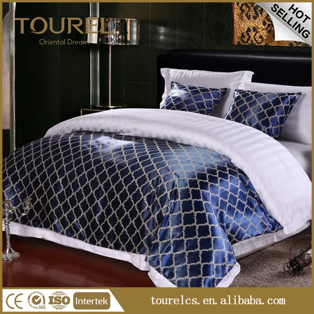 China Manufacturer 250tc 100% Cotton 3cm Satin Stripe Bed Sheet Set/satin Stripe Hotel Bed Runner