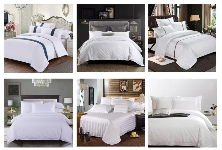 Yangzhou Manufacturer's 100% Polyester Jacquard Bedding Set Hotel Decorative Linens Queen Bed Runner Elegant Hotel Bedding