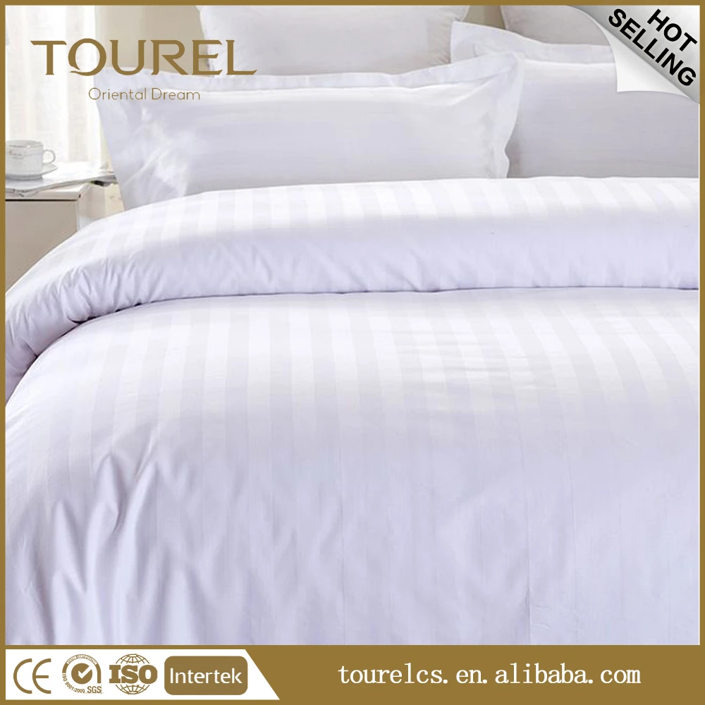 Trade Assurance Wholesale Cotton Woven Plain 300tc Hotel Bedding Linen Set With Custom Logo