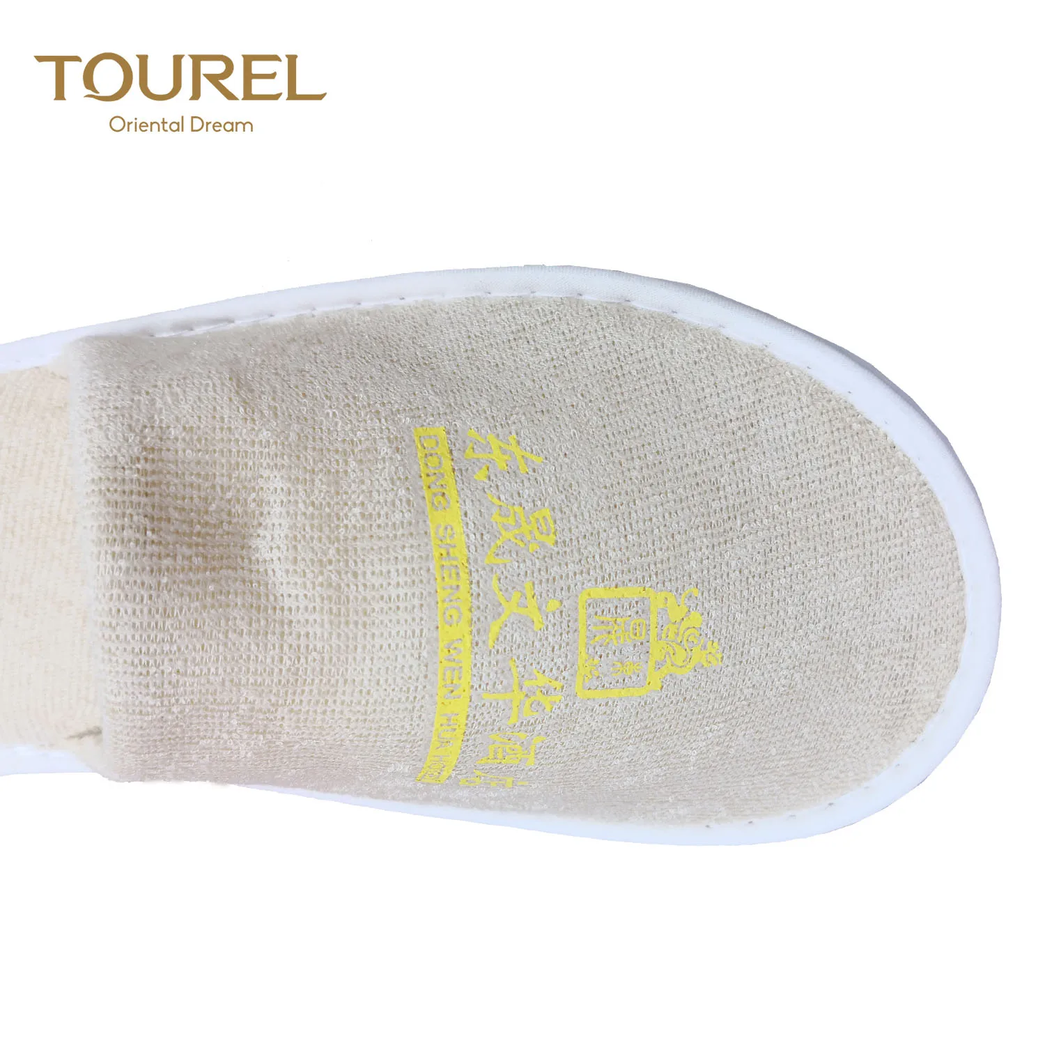 Portable Woman Man Bamboo Towel Hotel Slippers Closed Toe Terry Guest Shoes