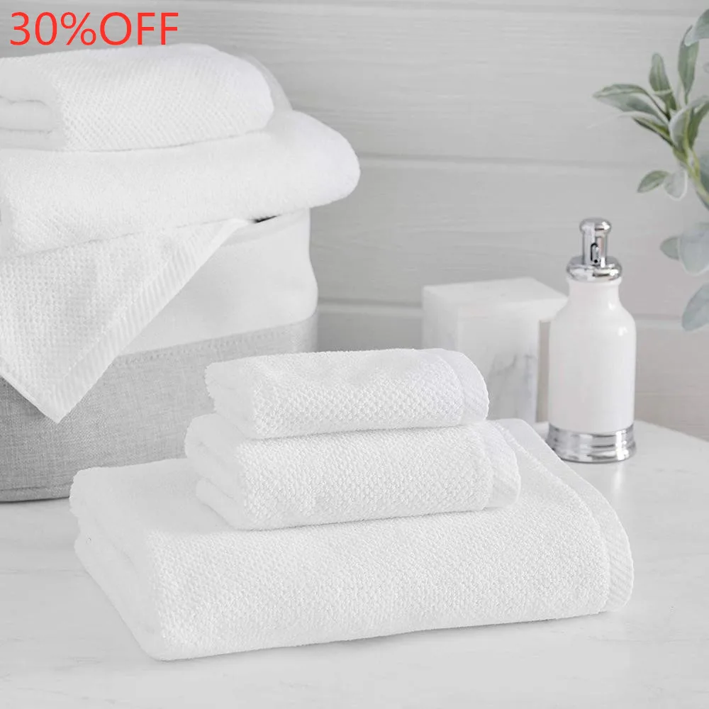 Wholesale Luxury White 100% Terry Custom Hotel 100 Cotton Disposable Compressed Quick-dry Face Hand Bath Towel