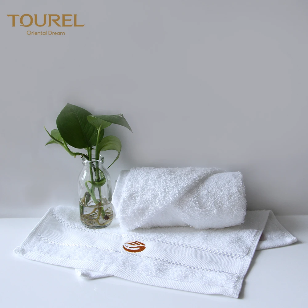 Wholesale Luxury White 100% Terry Custom Hotel 100 Cotton Disposable Compressed Quick-dry Face Hand Bath Towel