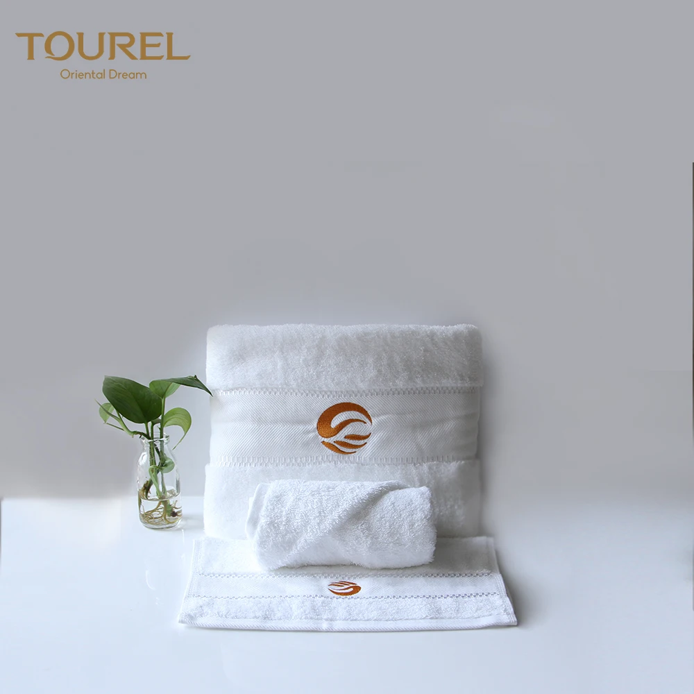 Wholesale Luxury White 100% Terry Custom Hotel 100 Cotton Disposable Compressed Quick-dry Face Hand Bath Towel