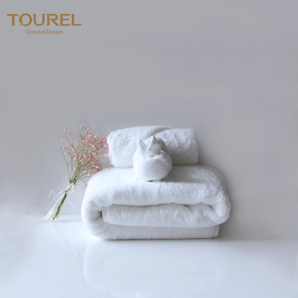 Wholesale Luxury White 100% Terry Custom Hotel 100 Cotton Disposable Compressed Quick-dry Face Hand Bath Towel
