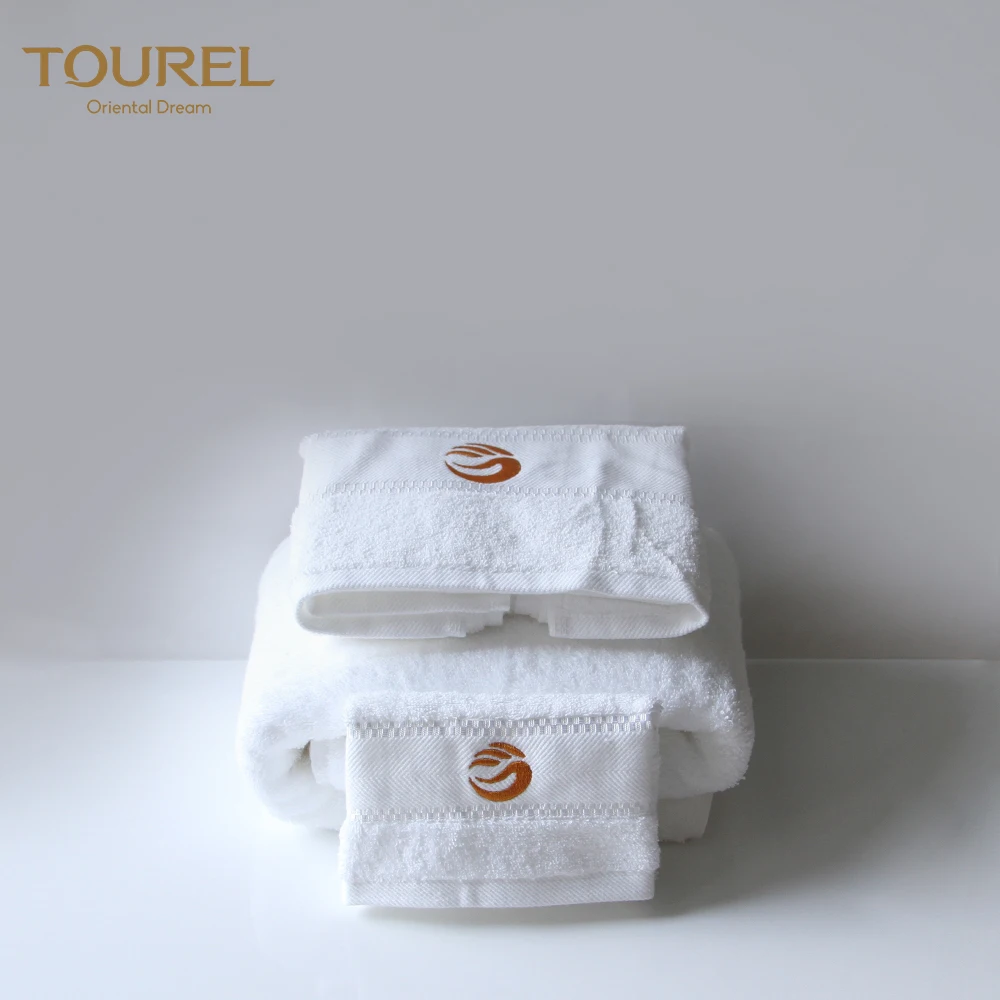 Wholesale Luxury White 100% Terry Custom Hotel 100 Cotton Disposable Compressed Quick-dry Face Hand Bath Towel