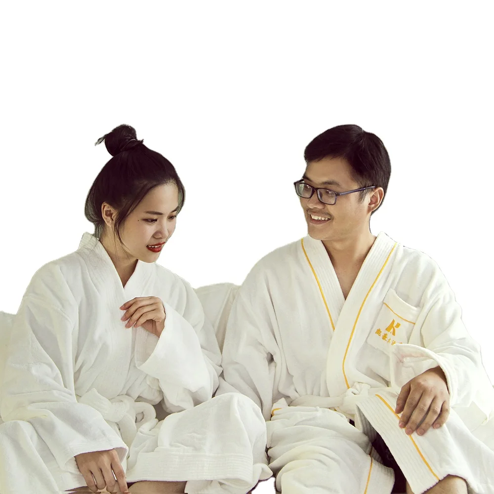เสื้อคลุมอาบน้ำโรงแรมสุดหรู ผ้าคอตตอน 100% ทรงตัดเย็บเฉพาะ สำหรับผู้หญิงและผู้ชาย