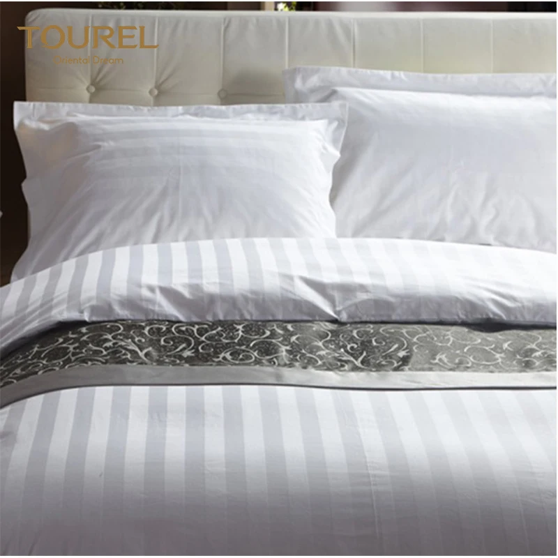 Sábanas de cama 100% algodón para hotel de lujo 4-5 estrellas