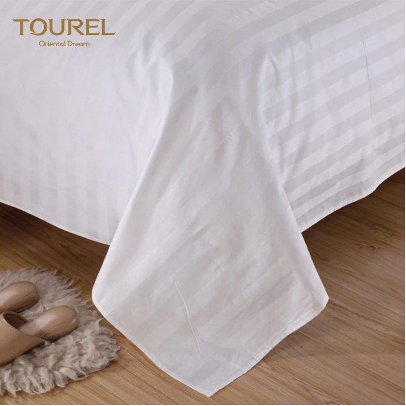 Sábanas de cama 100% algodón para hotel de lujo 4-5 estrellas