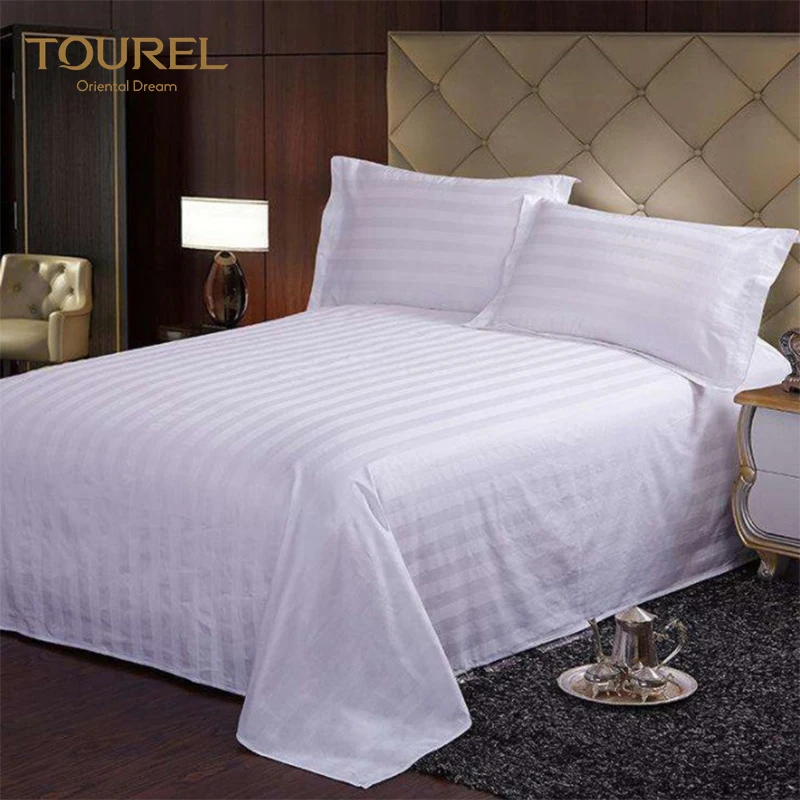 Sábanas de cama 100% algodón para hotel de lujo 4-5 estrellas