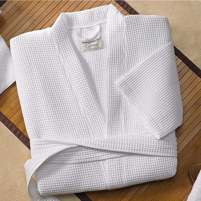 Wholesale 5 Star Luxury Kimono Hotel Spa Bath Robes Organic Cotton Waffle Robes For Summer
