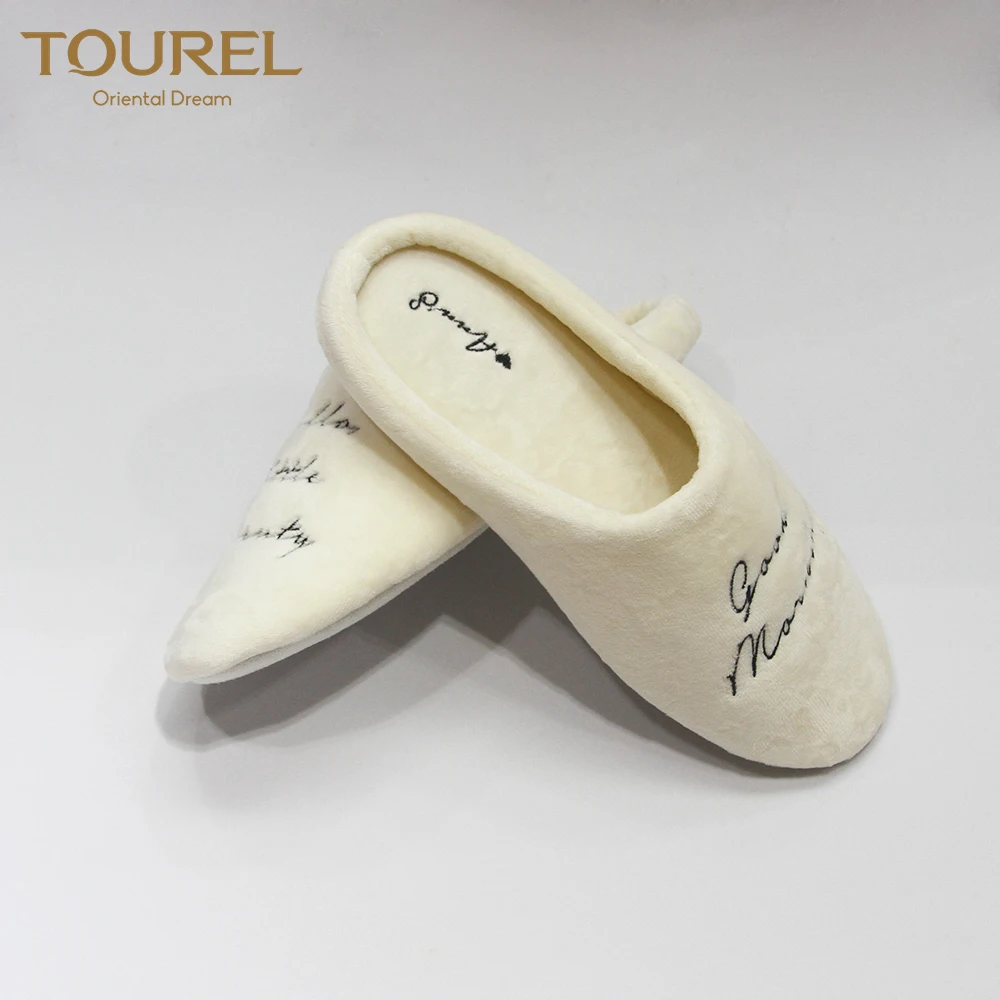 Sole Amenities Spa Leather Pu Equipment Jw Toweling Eva Artificial Marriot Embroidered Hotel Lady Luxury Bath Bathroom Slipper