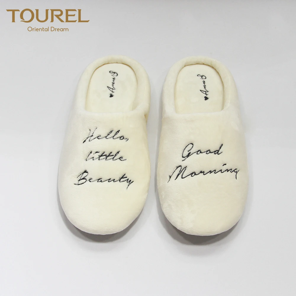 Sole Amenities Spa Leather Pu Equipment Jw Toweling Eva Artificial Marriot Embroidered Hotel Lady Luxury Bath Bathroom Slipper