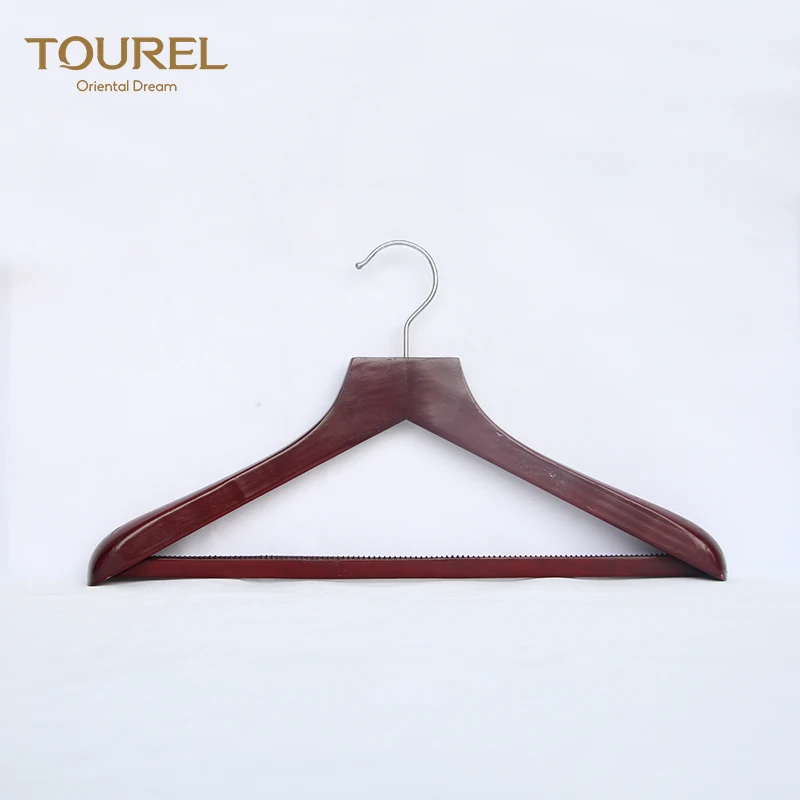 Hot Selling Luxury Custom Bamboo Wooden Garment Door Pants Wooden Suit Coat Clothes Hanger