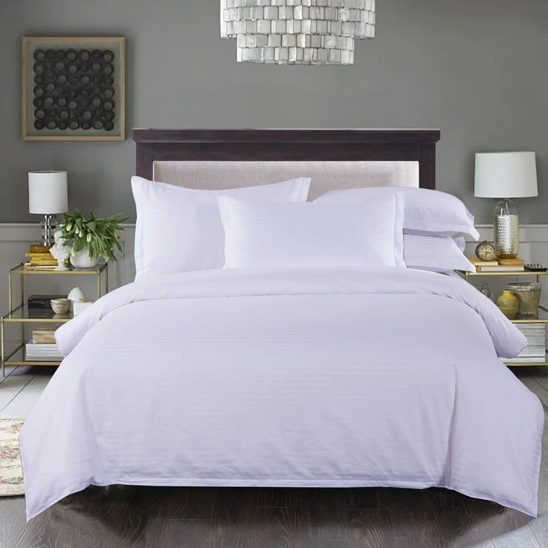 Wholesale 5 Star Luxury 100% Cotton Hotel Bedding Sets White Bed Sheets 300tc Eco-friendly All-season Wedding Four-piece Kit